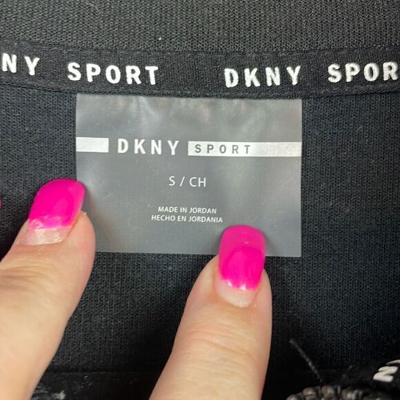 DKNY Sport Women's Half Zip Pull Over Fleece Sweatshirt Black & White Small - Picture 7 of 10